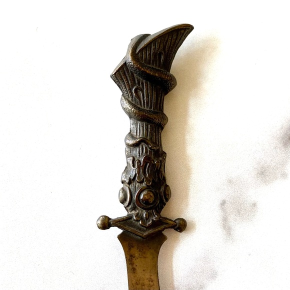🐍 Vintage Brass Letter Knife Opener with SNAKE 🐍 - Picture 4 of 5